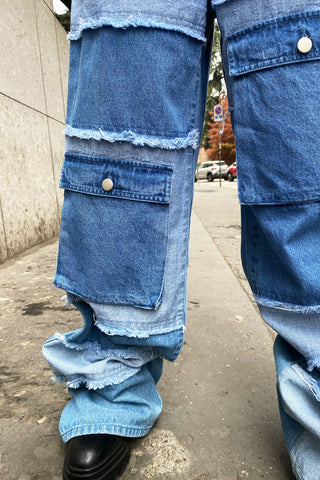 Patch work denim jeans