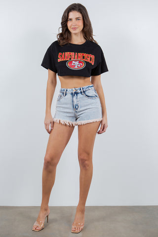 High Waisted Cut Off Short
