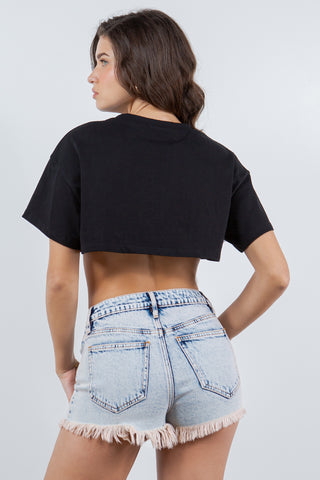 High Waisted Cut Off Short