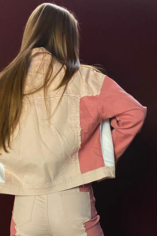 Shades of pink denim jacket